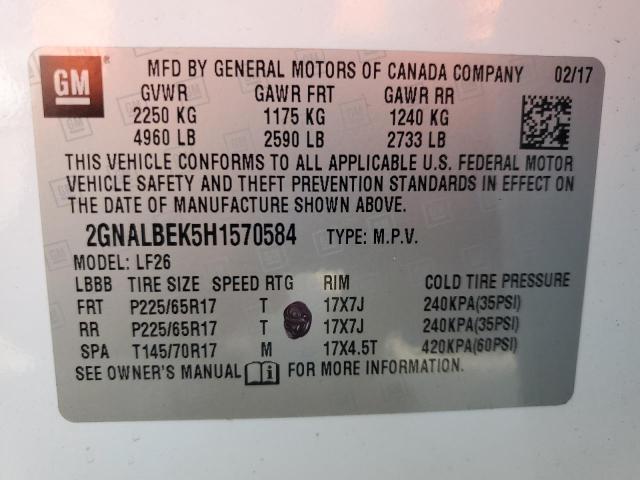 2017 CHEVROLET EQUINOX LS 2GNALBEK5H1570584