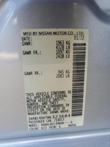 2022 NISSAN ALTIMA SV 1N4BL4DV7NN323684