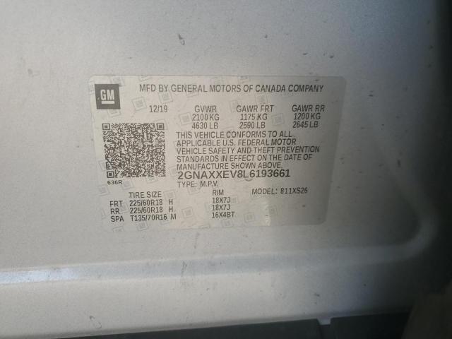 2020 CHEVROLET EQUINOX PREMIER 2GNAXXEV8L6193661