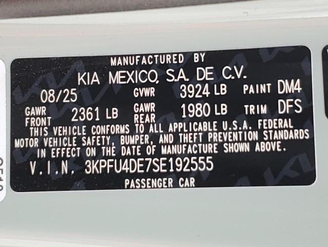 2025 KIA K4 3KPFU4DE7SE192555
