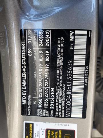 2019 MERCEDES-BENZ GLC 300 WDC0G4JB6KF598639