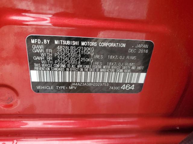 2017 MITSUBISHI OUTLANDER SE JA4AZ3A38HZ029753