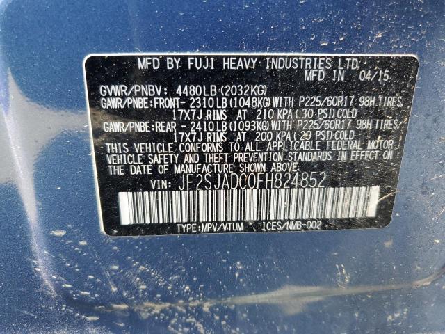 2015 SUBARU FORESTER 2 JF2SJADC0FH824852