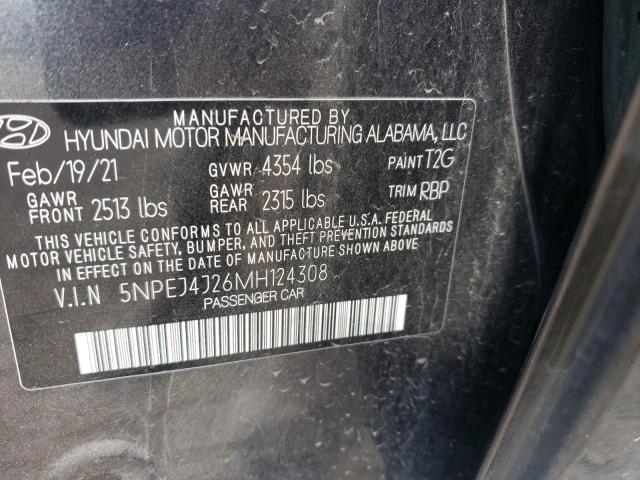 2021 HYUNDAI SONATA SEL 5NPEJ4J26MH124308