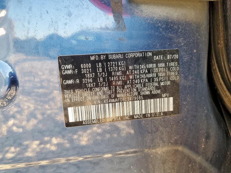 2020 SUBARU ASCENT PREMIUM 4S4WMAFD8L3479085