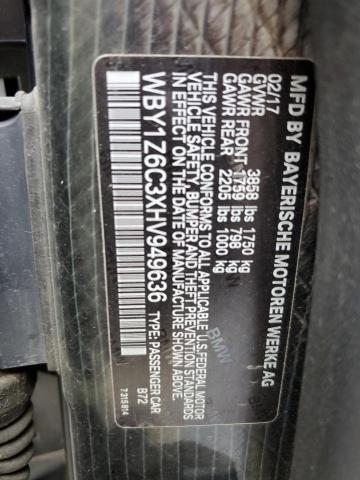 2017 BMW I3 BEV WBY1Z6C3XHV949636
