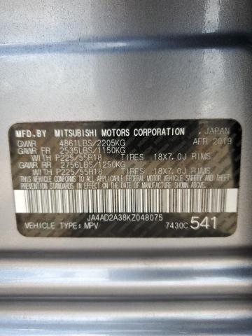 2019 MITSUBISHI OUTLANDER JA4AD2A38KZ048075