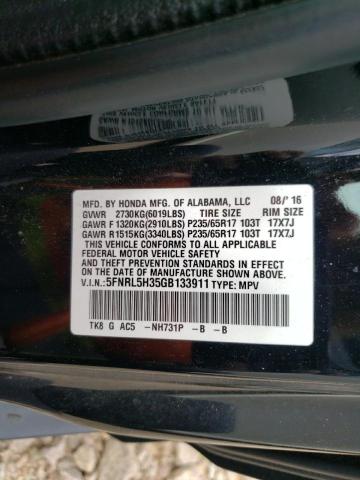 2016 HONDA ODYSSEY SE 5FNRL5H35GB133911