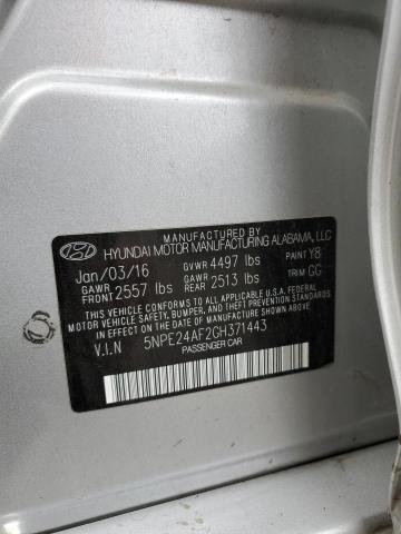 2016 HYUNDAI SONATA SE 5NPE24AF2GH371443