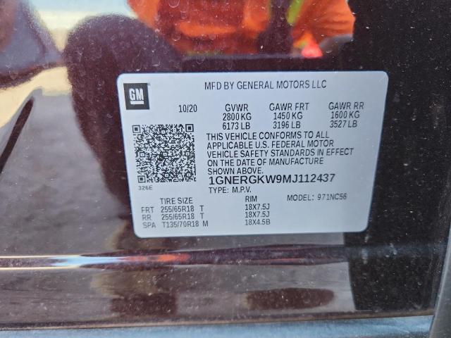 2021 CHEVROLET TRAVERSE L - 1GNERGKW9MJ112437