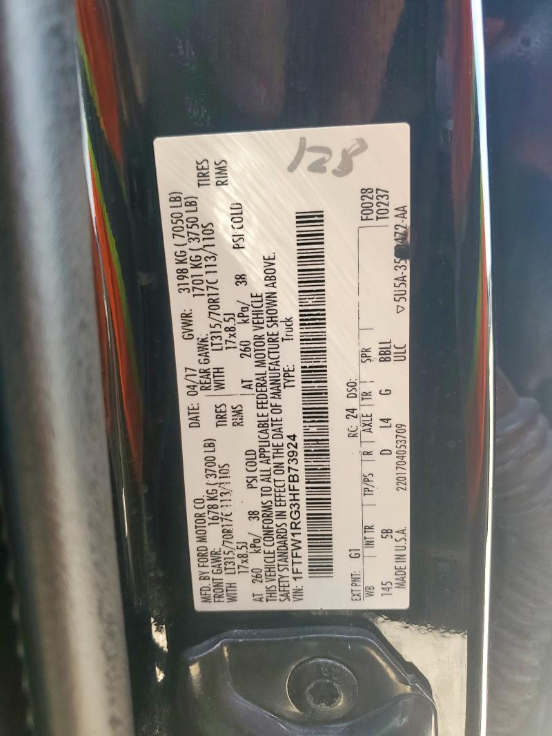 2017 FORD F150 RAPTO 1FTFW1RG3HFB73924