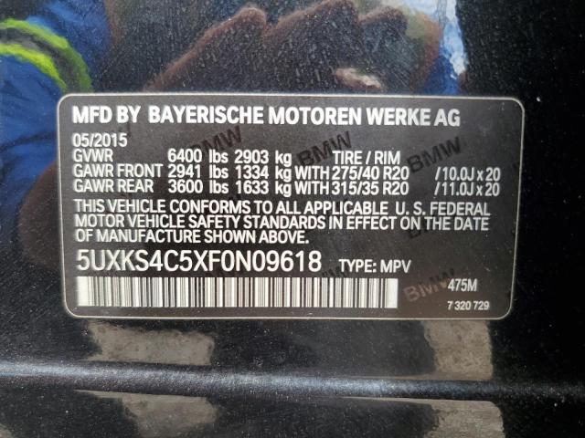 2015 BMW X5 XDRIVE3 5UXKS4C5XF0N09618