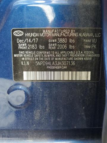 2018 HYUNDAI ELANTRA ECO 5NPD94LA3JH307136