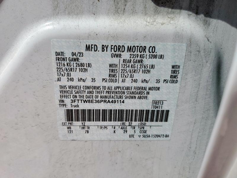 2023 FORD MAVERICK XL 3FTTW8E36PRA49114