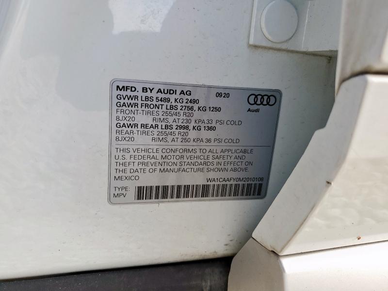 2021 AUDI Q5 PRESTIG - WA1CAAFY0M2010108