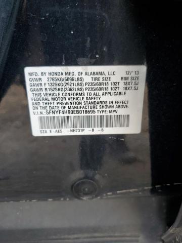 2014 HONDA PILOT TOURING - 5FNYF4H90EB018695