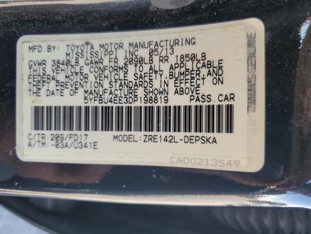 2013 TOYOTA COROLLA BA #3315546884