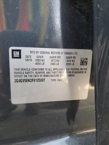 2015 BUICK REGAL 2G4GV5EK2F9125907
