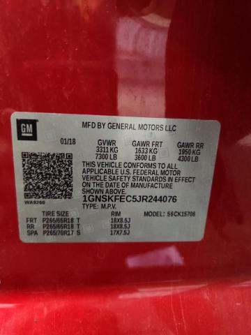 2018 CHEVROLET TAHOE SPEC 1GNSKFEC5JR244076