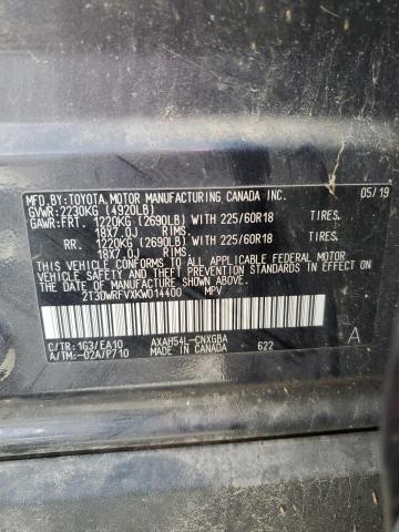 2019 TOYOTA RAV4 LIMIT 2T3DWRFVXKW014400