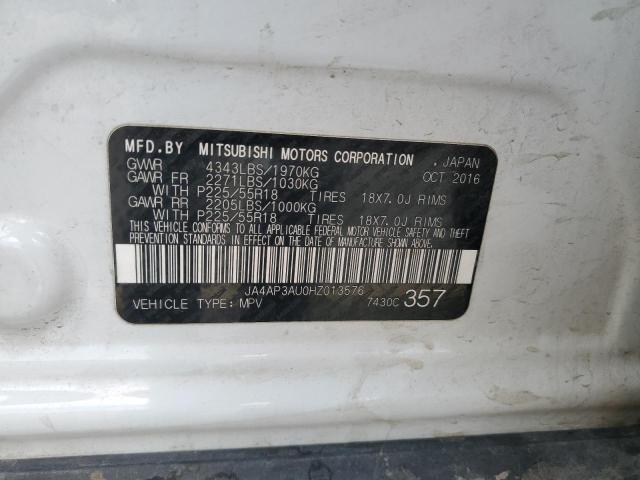 2017 MITSUBISHI OUTLANDER JA4AP3AU0HZ013576