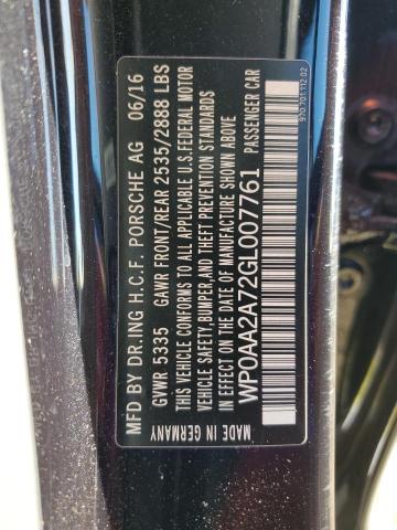 2016 PORSCHE PANAMERA 2 WP0AA2A72GL007761