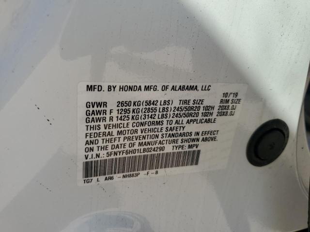 2020 HONDA PILOT ELIT - 5FNYF6H01LB024290