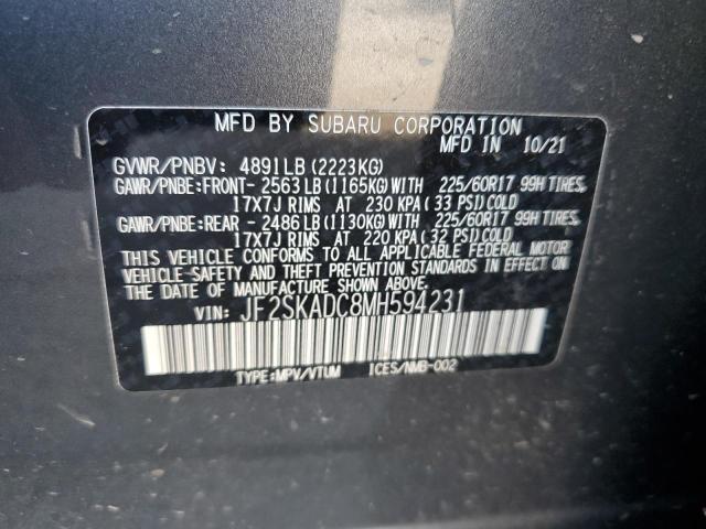 2021 SUBARU FORESTER JF2SKADC8MH594231