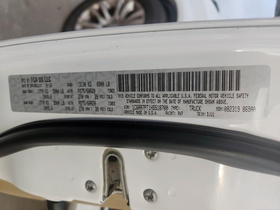 2017 RAM 1500 LONGH 1C6RR7PT1HS518700