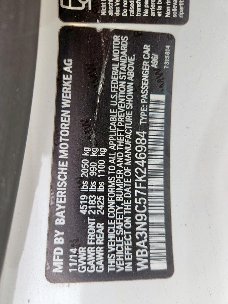 2015 BMW 428 XI WBA3N9C57FK246984