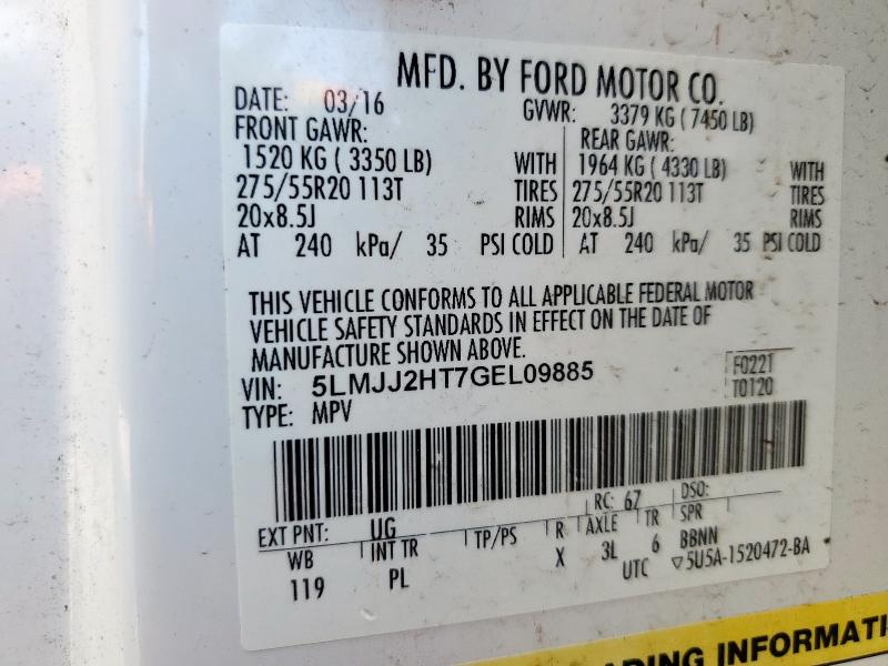 2016 LINCOLN NAVIGATOR 5LMJJ2HT7GEL09885