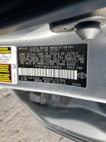 2020 TOYOTA CAMRY SE 4T1G11AK3LU348840