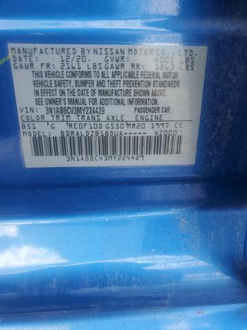 2021 NISSAN SENTRA SV - 3N1AB8CV3MY224429