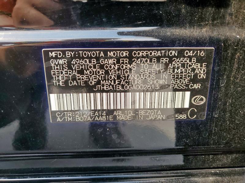 2016 LEXUS GS 200T BA JTHBA1BL0GA002613