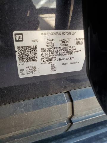 2022 CHEVROLET TAHOE K150 1GNSKSKL6NR254828