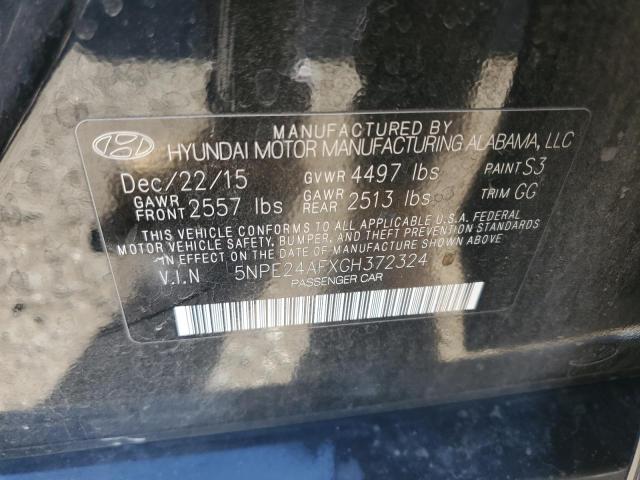 2016 HYUNDAI SONATA SE 5NPE24AFXGH372324