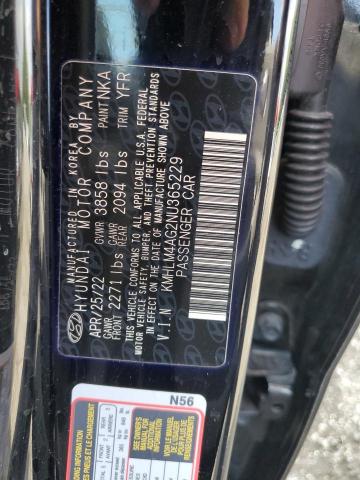 2022 HYUNDAI ELANTRA SEL KMHLM4AG2NU365229