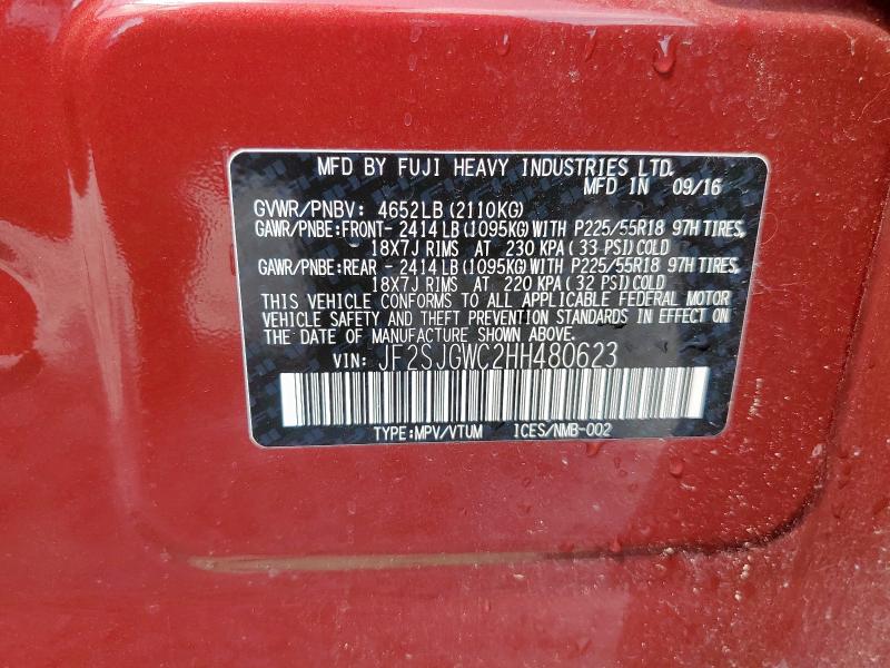 2017 SUBARU FORESTER 2 - JF2SJGWC2HH480623