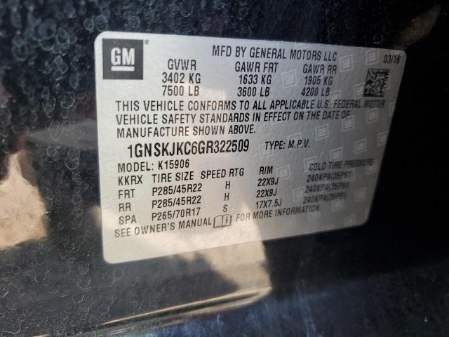 2016 CHEVROLET SUBURBAN K 1GNSKJKC6GR322509