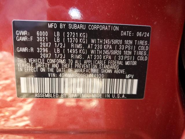 2024 SUBARU ASCENT LIM #3277215932