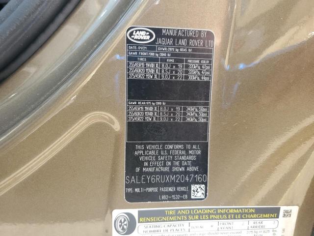 2021 LAND ROVER DEFENDER 9 SALEY6RUXM2047160