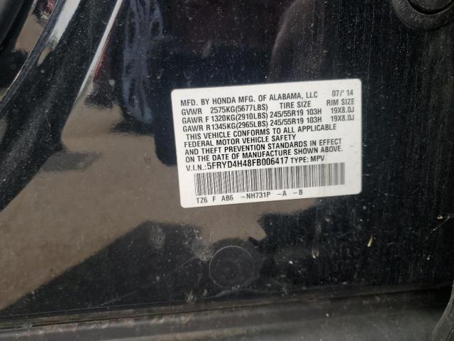 2015 ACURA MDX TECHNO 5FRYD4H48FB006417