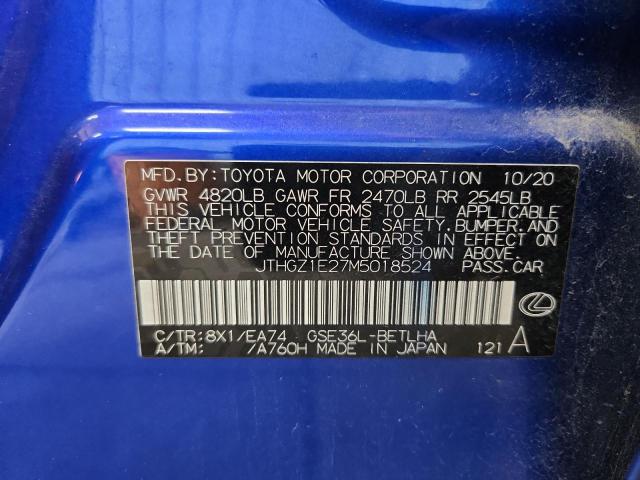 2021 LEXUS IS 350 F S JTHGZ1E27M5018524