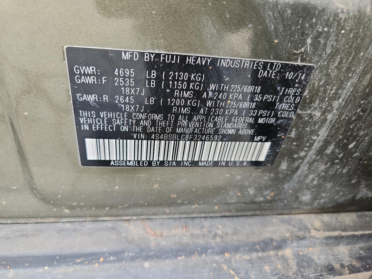 SUBARU OUTBACK 2.5I LIMITED