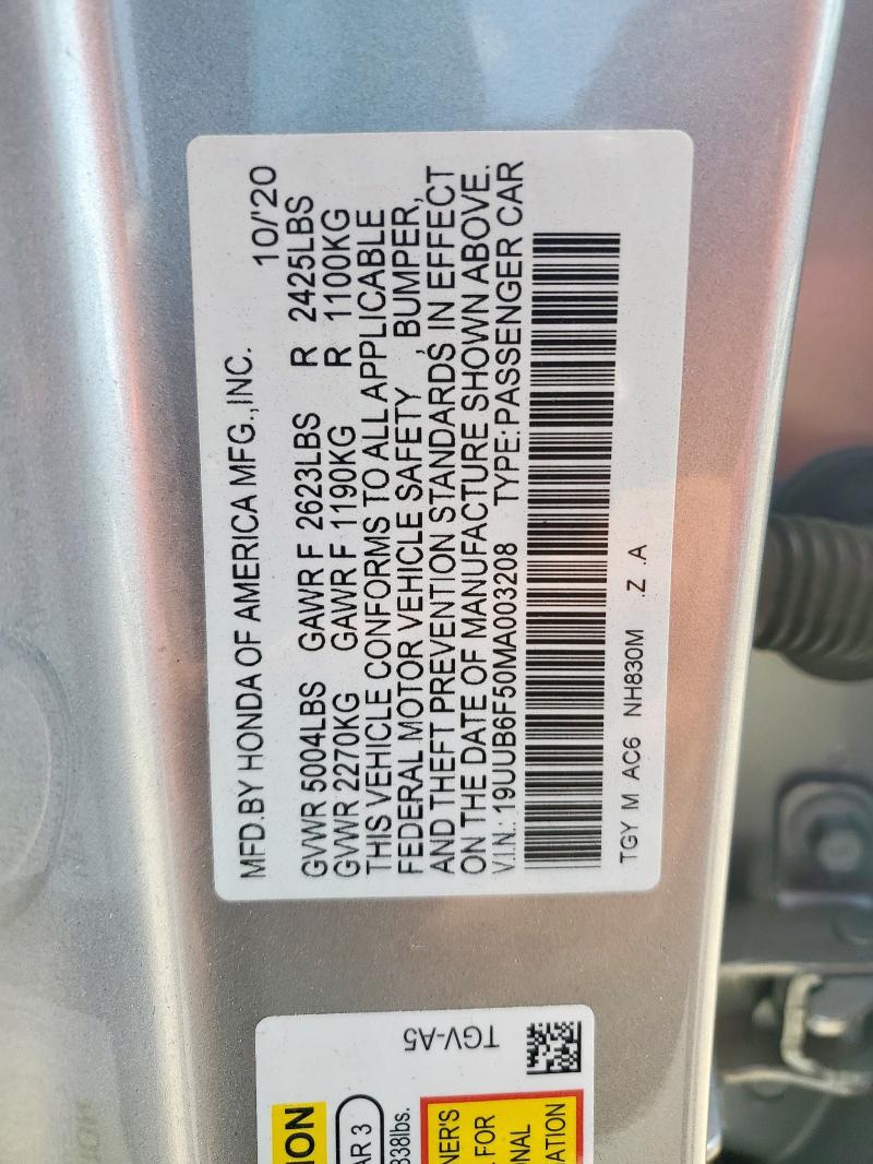 2021 ACURA TLX TECH A 19UUB6F50MA003208