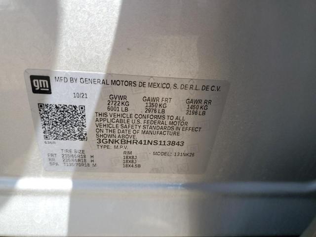 2022 CHEVROLET BLAZER 2LT 3GNKBHR41NS113843