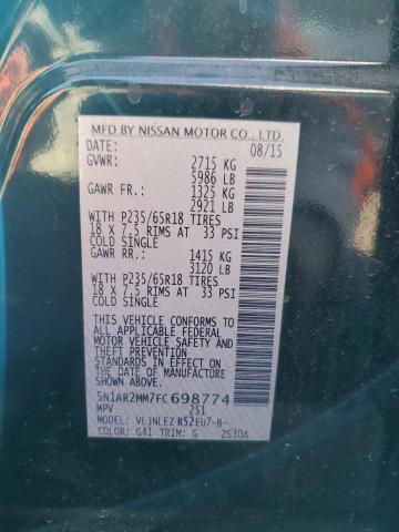 2015 NISSAN PATHFINDER 5N1AR2MM7FC698774