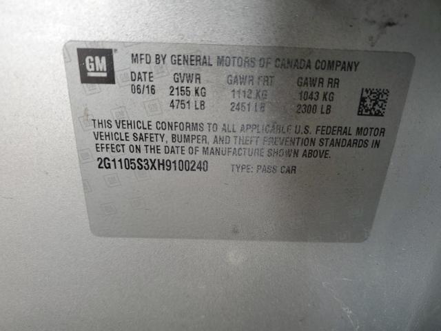2017 CHEVROLET IMPALA LT 2G1105S3XH9100240