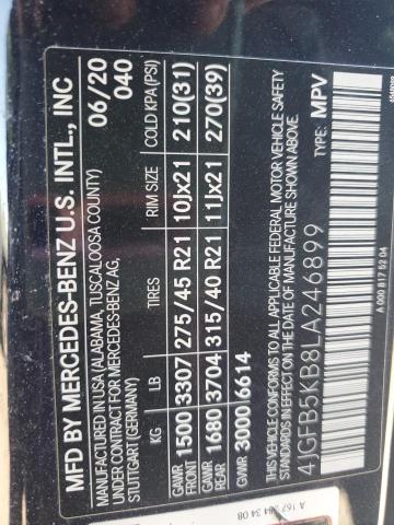 2020 MERCEDES-BENZ GLE 450 4M 4JGFB5KB8LA246899