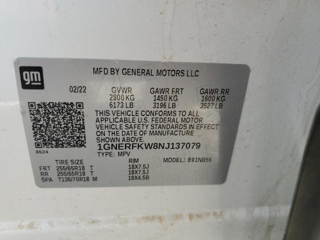 2022 CHEVROLET TRAVERSE L 1GNERFKW8NJ137079